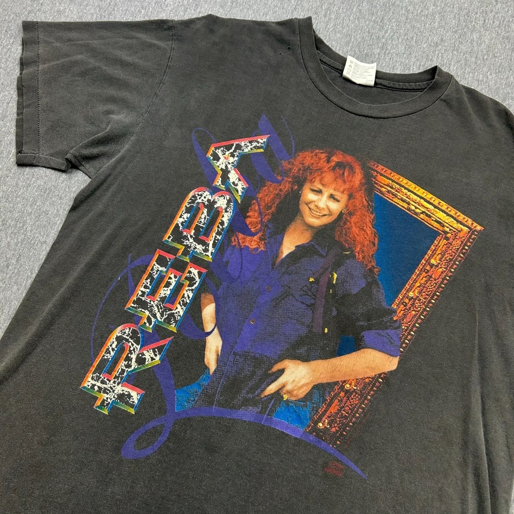 Reba‎ McEntire Hanes Ultraweight Single Stitch Tshirt Womens Large USA *HOLES*